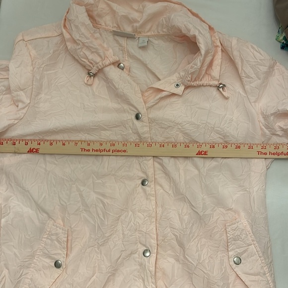 Chico's Weekends Lt Pink Lightweight Button Front Jacket Sz 3 - Picture 11 of 12